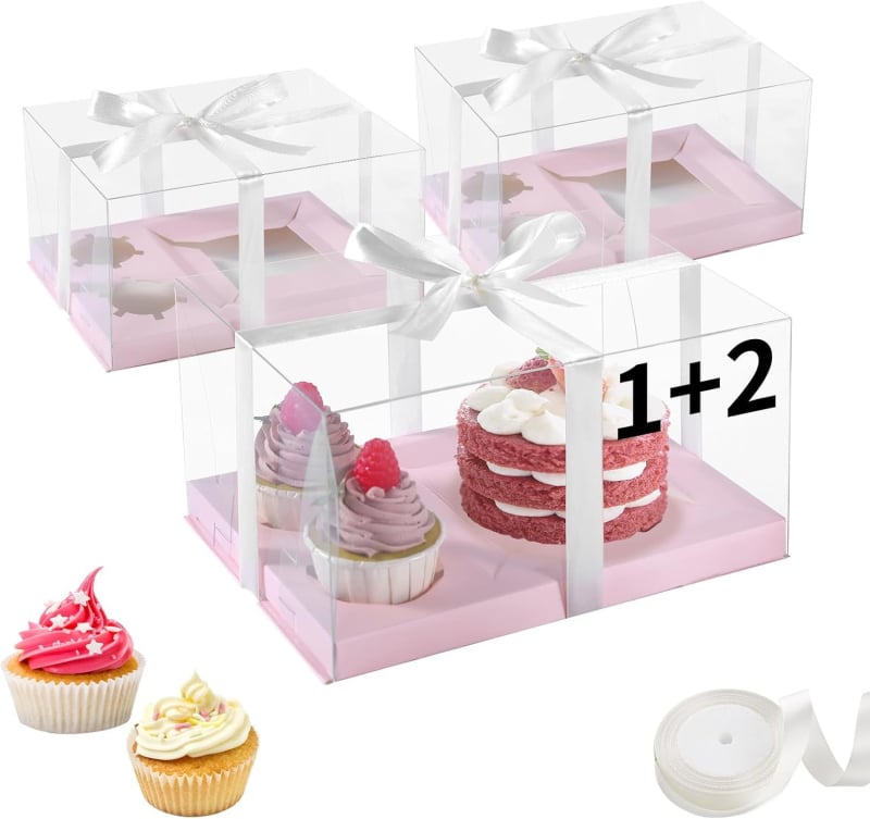 Cutie de ambalaj pentru cupcakes, cutie transparentă pentru brioșe, pentru 2, 4, 6 sau 9 bucăți