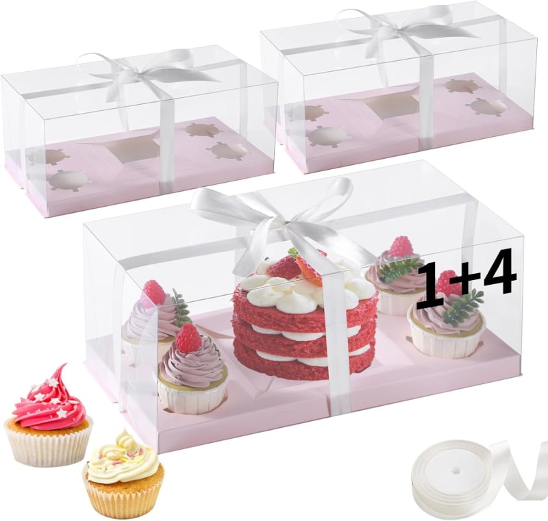 Cutie de ambalaj pentru cupcakes, cutie transparentă pentru brioșe, pentru 2, 4, 6 sau 9 bucăți