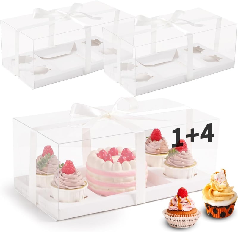 Cutie de ambalaj pentru cupcakes, cutie transparentă pentru brioșe, pentru 2, 4, 6 sau 9 bucăți