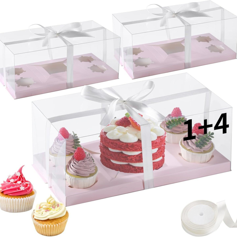Cutie de ambalaj pentru cupcakes, cutie transparentă pentru brioșe, pentru 2, 4, 6 sau 9 bucăți