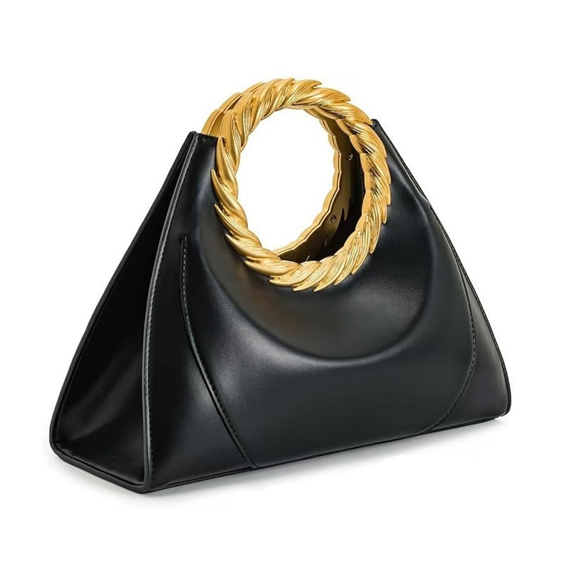 Mala ženska večernja torba od PU s metalnim prstenom i dizajnom oblaka, retro stil