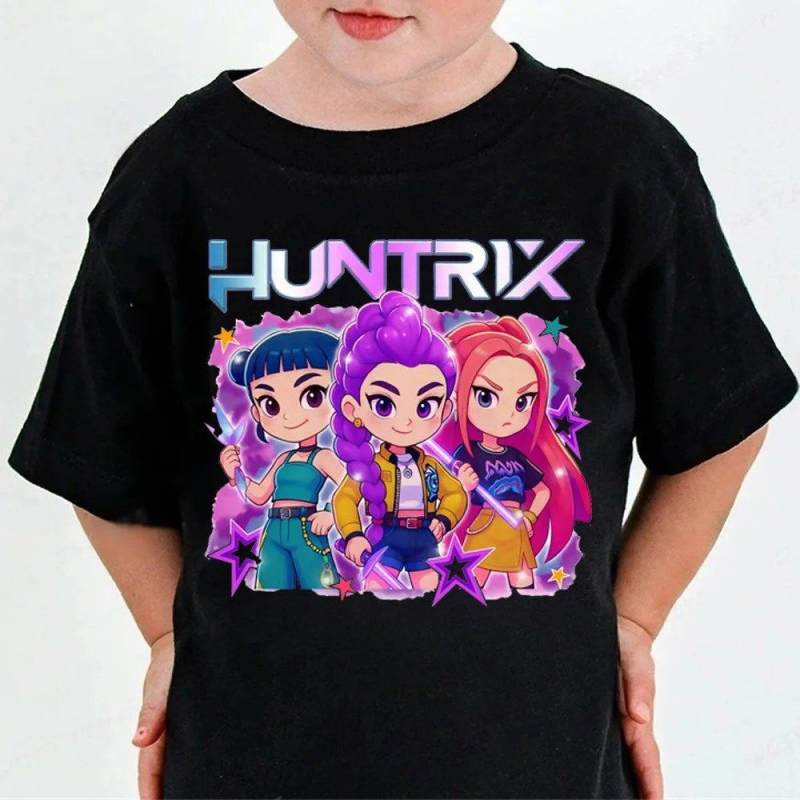 Uniszex póló karikatúra nyomással, pamutkeverék, nyár, rövid ujjú, kerek nyak, laza szabás