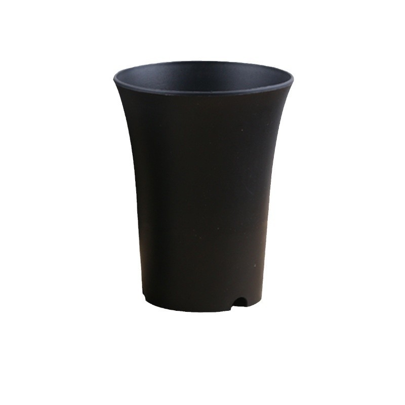 Ghiveci circular din plastic pentru suculente, Jade Dew douăsprezece secțiuni, talie înaltă, finisaj mat, mare, negru și alb.