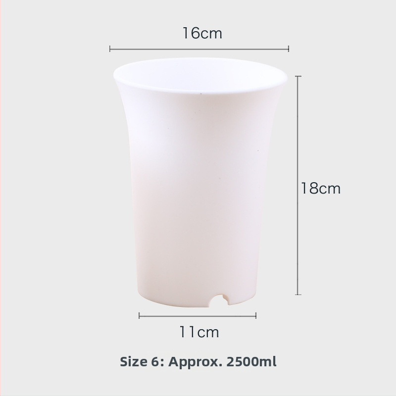 Ghiveci circular din plastic pentru suculente, Jade Dew douăsprezece secțiuni, talie înaltă, finisaj mat, mare, negru și alb.