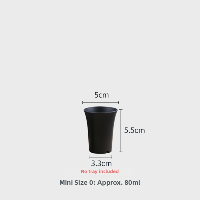 Ghiveci circular din plastic pentru suculente, Jade Dew douăsprezece secțiuni, talie înaltă, finisaj mat, mare, negru și alb.