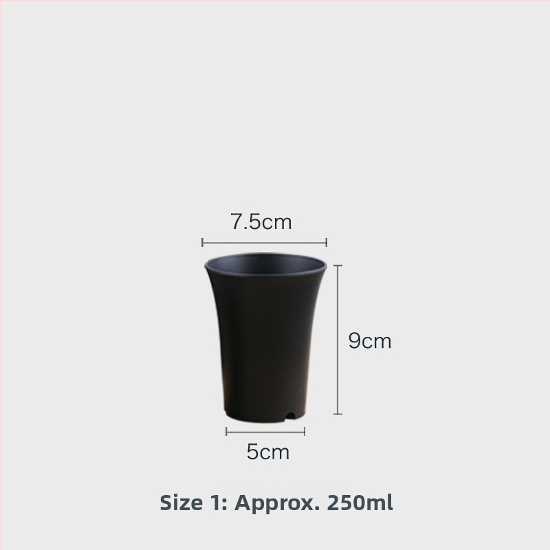 Ghiveci circular din plastic pentru suculente, Jade Dew douăsprezece secțiuni, talie înaltă, finisaj mat, mare, negru și alb.