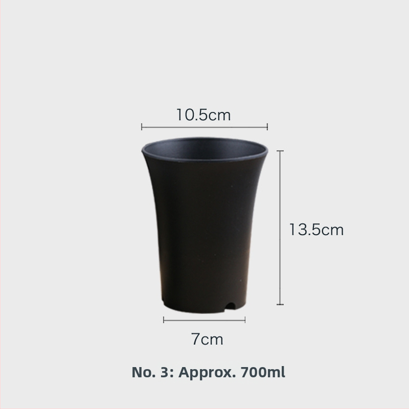 Ghiveci circular din plastic pentru suculente, Jade Dew douăsprezece secțiuni, talie înaltă, finisaj mat, mare, negru și alb.