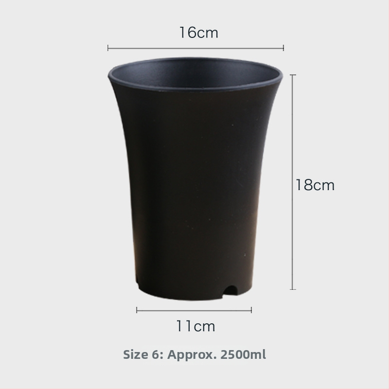 Ghiveci circular din plastic pentru suculente, Jade Dew douăsprezece secțiuni, talie înaltă, finisaj mat, mare, negru și alb.
