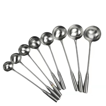 Lingură de supă din oțel inoxidabil cu mâner lung, pentru uz casnic, potrivită pentru supă, hot pot și terci, capacitate mare, design elegant