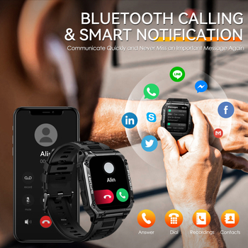 NX6 Смарт часовник за открито с Bluetooth разговори, измерване на сърдечен ритъм, кръвно налягане и кислородна сатурация