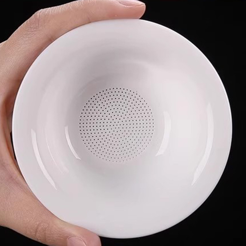 Infuzor de ceai din porțelan cu filtru din plasă pentru set ceramic de ceai