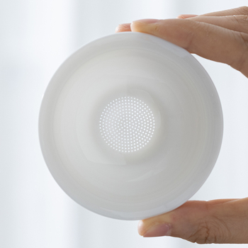 Teáskészlet tejfehér jade-ból, bőr dobozban, fehér porcelán Kung-Fu teáskészlet ajándékdobozban