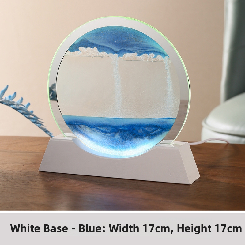 Lumină de noapte 3D cu pictură din nisip, lampă de birou în formă de clepsidră
