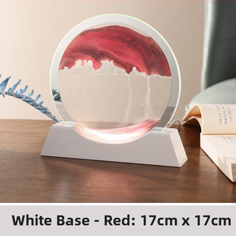 Lumină de noapte 3D cu pictură din nisip, lampă de birou în formă de clepsidră