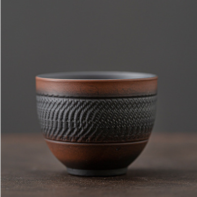 Ceșuță de ceai din ceramică mov, lucrată manual – ceașcă mare de maestru, set Kung Fu pentru ceai