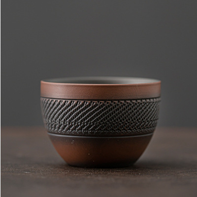 Ceșuță de ceai din ceramică mov, lucrată manual – ceașcă mare de maestru, set Kung Fu pentru ceai
