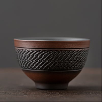 Ceșuță de ceai din ceramică mov, lucrată manual – ceașcă mare de maestru, set Kung Fu pentru ceai