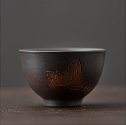 Ceșuță de ceai din ceramică mov, lucrată manual – ceașcă mare de maestru, set Kung Fu pentru ceai