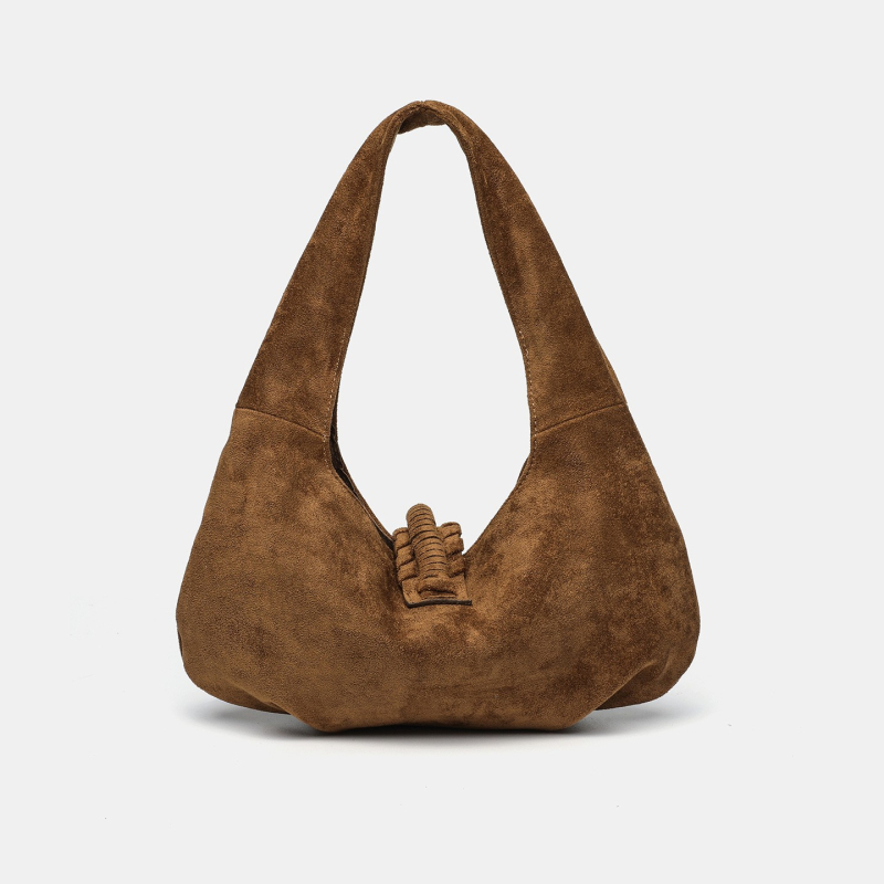 Ženska semišna torba preko ramena u korejskom stilu, proljeće-ljeto 2026, moda, retro crossbody s resicom