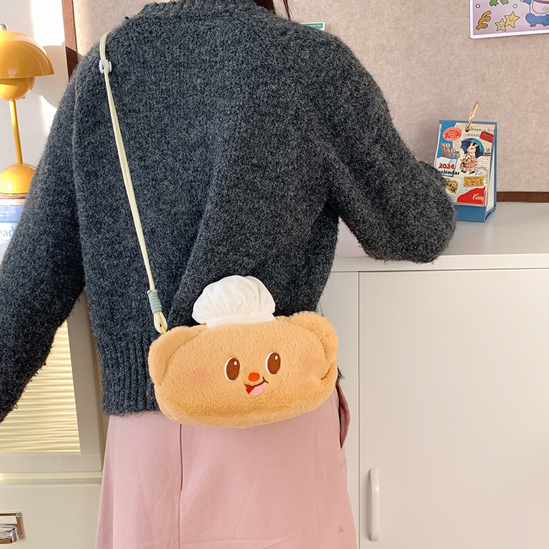 Butter Bear pliš torbica za preko ramena, velika zapremina