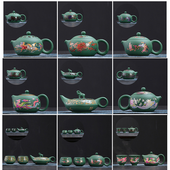 Ceainic Fengming din lut purpuriu, cu schimbare de culoare, motiv Dragon și Phoenix, ceramică, stil retro