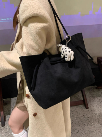 Ženska velur torba velikog kapaciteta, retro stil, tote torba za svakodnevnu uporabu