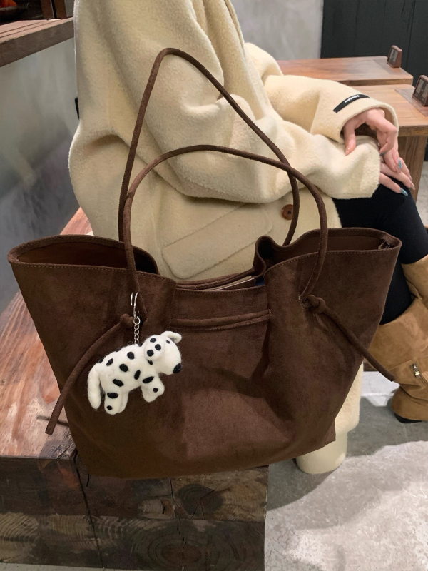 Ženska velur torba velikog kapaciteta, retro stil, tote torba za svakodnevnu uporabu