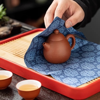 Prosop de ceai imprimat din bumbac-lână, absorbant, pânză de ceai, masă ușoară cu două straturi, accesorii pentru ceremonia Kung Fu a ceaiului