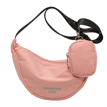 Ženska crossbody torba, korejskog inspiriran umjetnički stil, platnena, mala veličina, proljeće 2024, stil New Moon