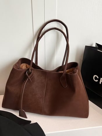 Tote torba velike kapacitete, s retro mat završetkom i semiš teksturom, za posao