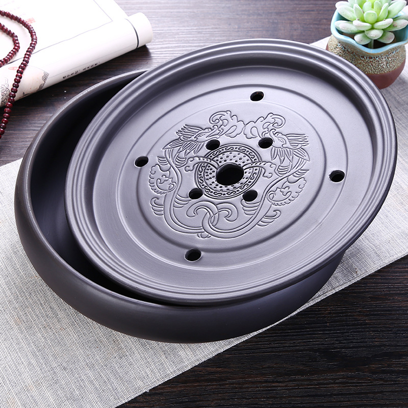 Set Gongfu de ceai Chaoshan din lut purpuriu, ceramică, cu rezervor de apă și platformă pentru infuzare uscată, tavă mică de ceai pentru uz casnic, stil Chinezesc nou