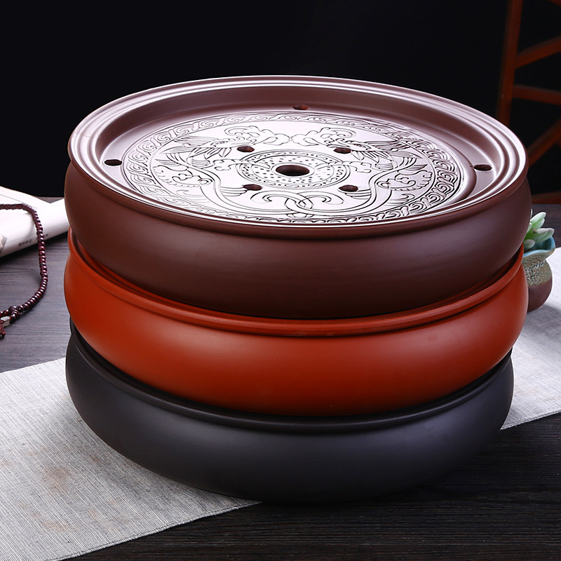 Set Gongfu de ceai Chaoshan din lut purpuriu, ceramică, cu rezervor de apă și platformă pentru infuzare uscată, tavă mică de ceai pentru uz casnic, stil Chinezesc nou