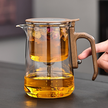 Ceainic cu capac magnetic plutitor, interior din sticlă, set de ceai pentru casă, separare ceai-apă, 600 ml