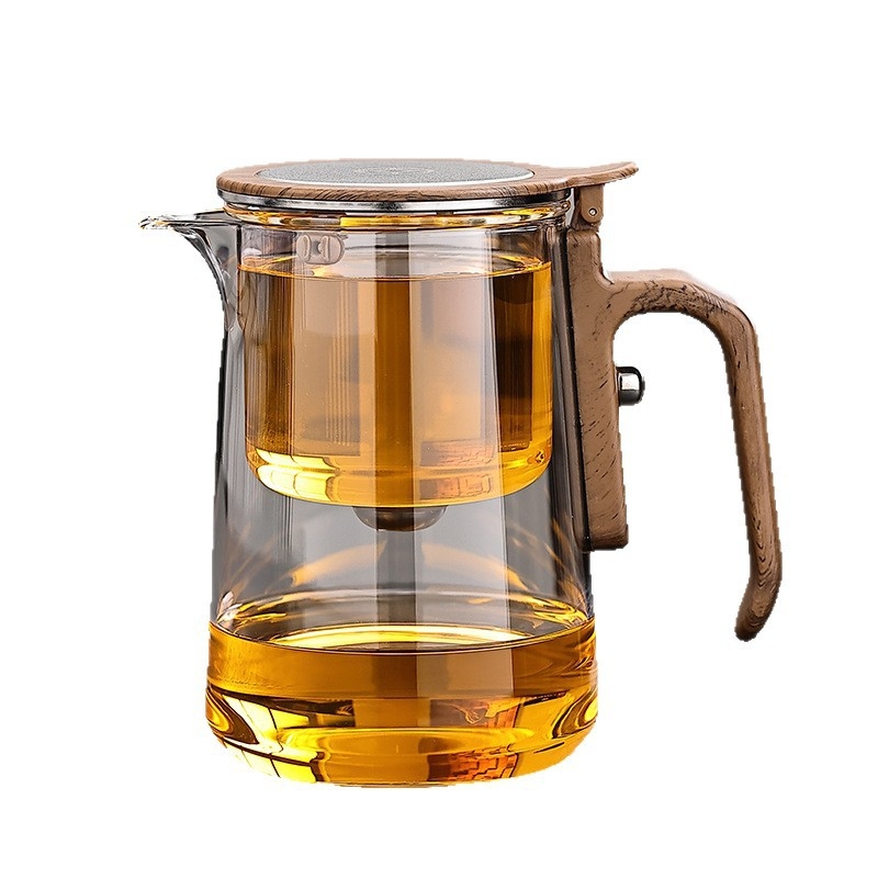 Ceainic cu capac magnetic plutitor, interior din sticlă, set de ceai pentru casă, separare ceai-apă, 600 ml