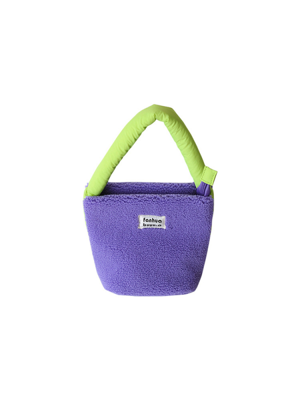 Torba bucket s plišanim materijalom, u korejskom stilu, za žene, mala ručna torba za posao, novi model