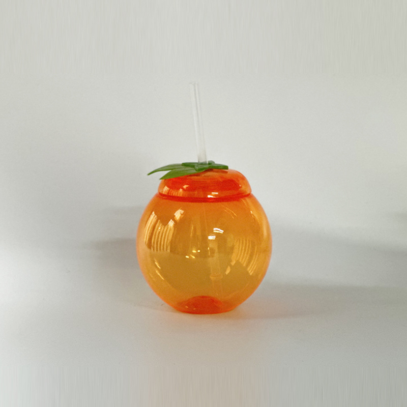 Pahar PET de unică folosință cu capac și pai, design cu căpșuni pentru băuturi