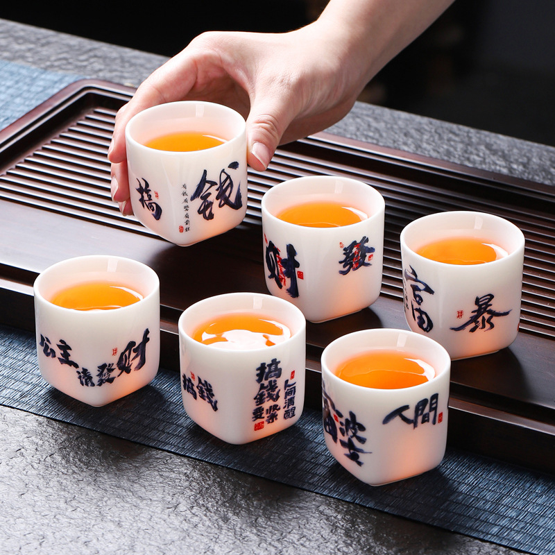 Ceașcă de ceai din porțelan jad, stil chinezesc, ceașcă mare pentru ceai Gongfu, design creativ