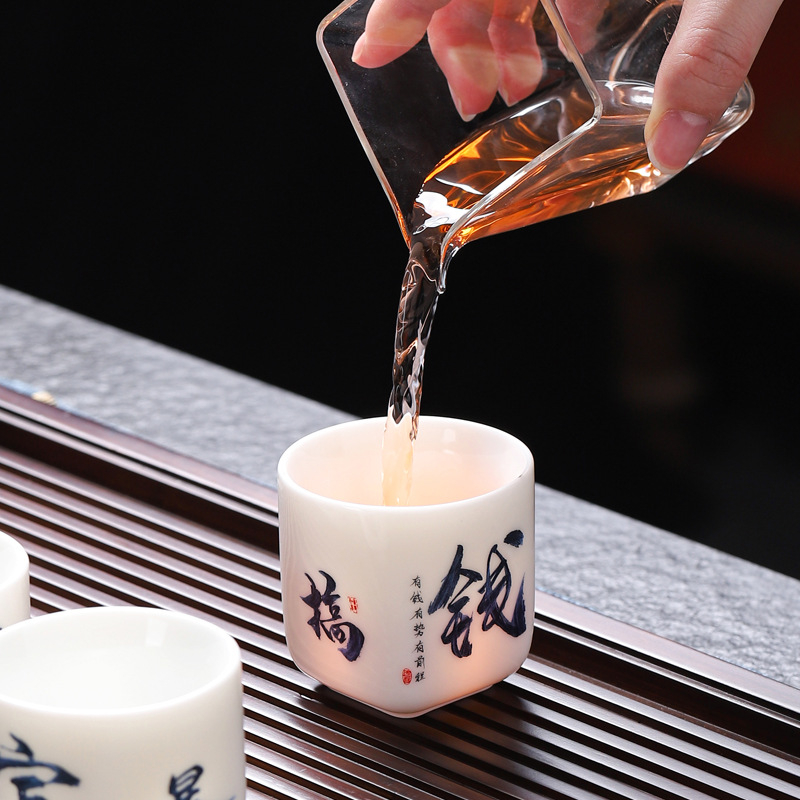 Ceașcă de ceai din porțelan jad, stil chinezesc, ceașcă mare pentru ceai Gongfu, design creativ