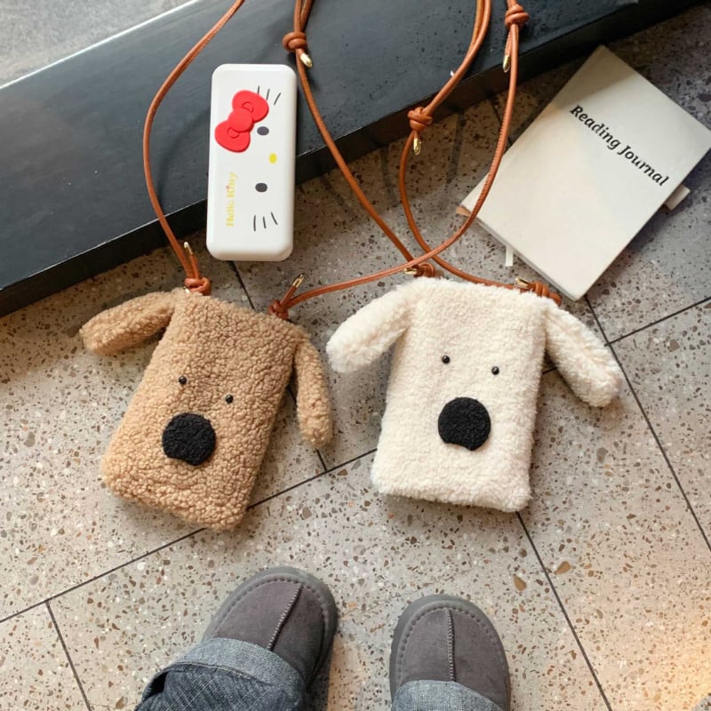 Ženska crossbody torba s plišanim štenetom, mini veličina, za mobitel, svakodnevna upotreba