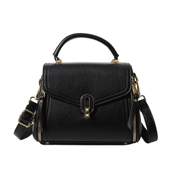 Ženska crossbody torba od PU kože, srednje veličine, gradski minimalistički stil, horizontalni kvadratni oblik, džep sa zatvaračem i džep za dokumente, proljeće 2025