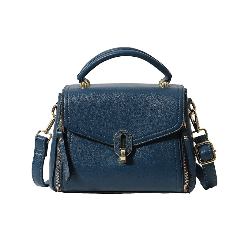 Ženska crossbody torba od PU kože, srednje veličine, gradski minimalistički stil, horizontalni kvadratni oblik, džep sa zatvaračem i džep za dokumente, proljeće 2025