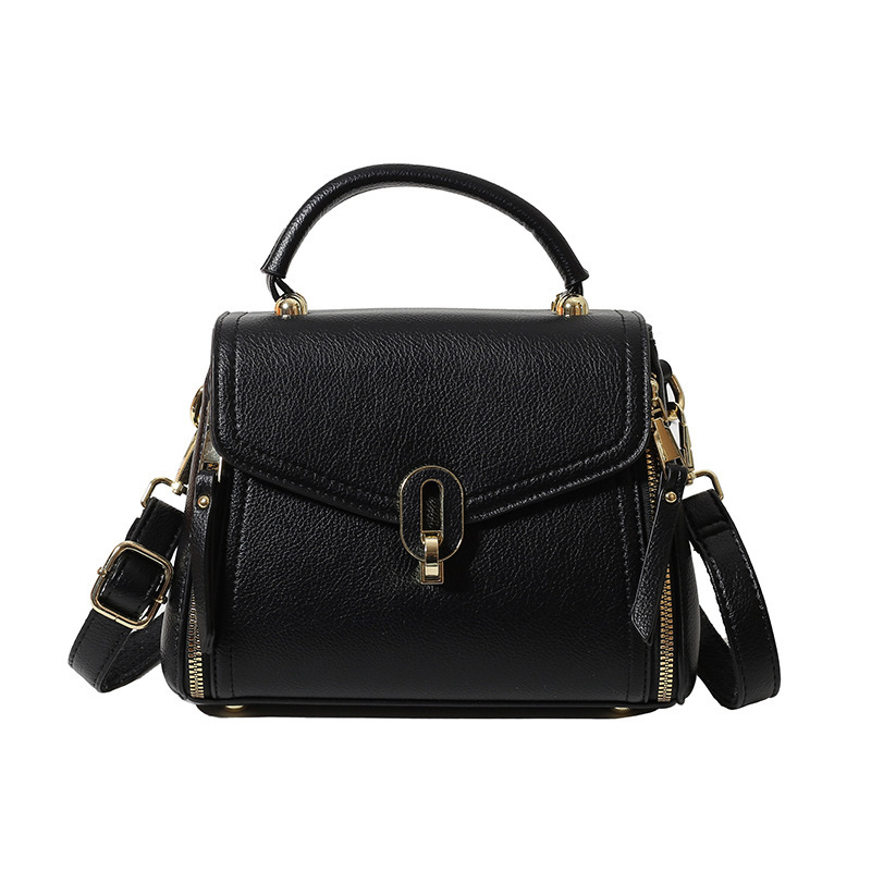 Ženska crossbody torba od PU kože, srednje veličine, gradski minimalistički stil, horizontalni kvadratni oblik, džep sa zatvaračem i džep za dokumente, proljeće 2025
