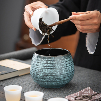 Recipient ceramic de înaltă calitate pentru resturi de ceai și apă, vas mare de birou pentru ceai, set Kung Fu ceai cu ceașcă de spălare a ceaiului.