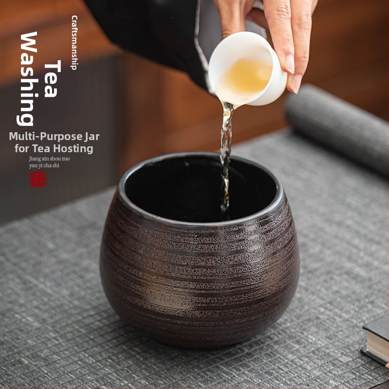 Recipient ceramic de înaltă calitate pentru resturi de ceai și apă, vas mare de birou pentru ceai, set Kung Fu ceai cu ceașcă de spălare a ceaiului.