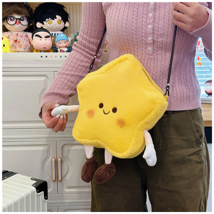 Slatka ženska crossbody torba, 2025 novi model plišane crtane lutke, preko ramena za učenice, zvijezda