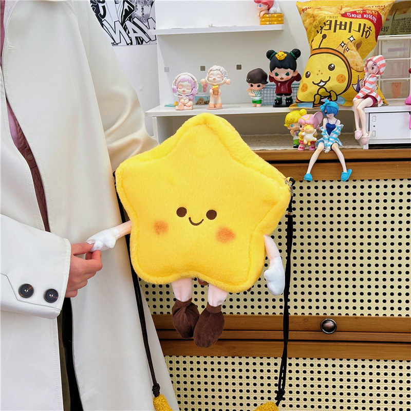 Slatka ženska crossbody torba, 2025 novi model plišane crtane lutke, preko ramena za učenice, zvijezda