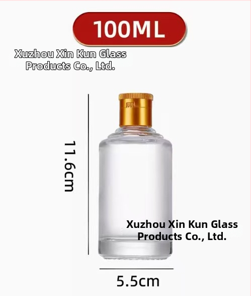 Priehľadná malá fľaša na lieh, 50 ml–100 ml, sklenená, prázdna, kalabášová fľaša, guľatého tvaru