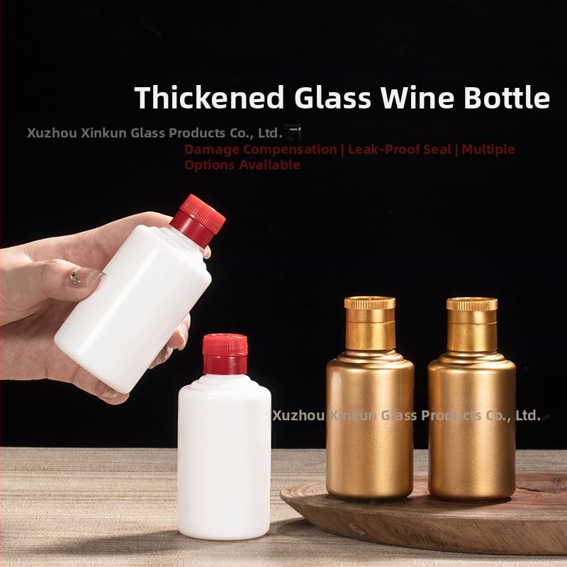 Priehľadná malá fľaša na lieh, 50 ml–100 ml, sklenená, prázdna, kalabášová fľaša, guľatého tvaru