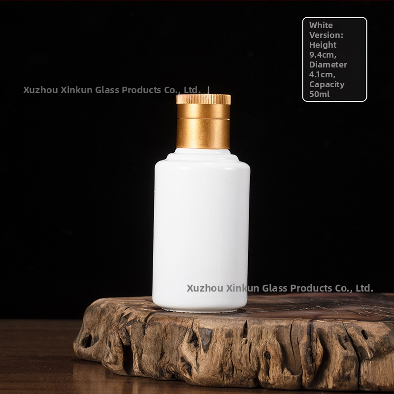 Priehľadná malá fľaša na lieh, 50 ml–100 ml, sklenená, prázdna, kalabášová fľaša, guľatého tvaru
