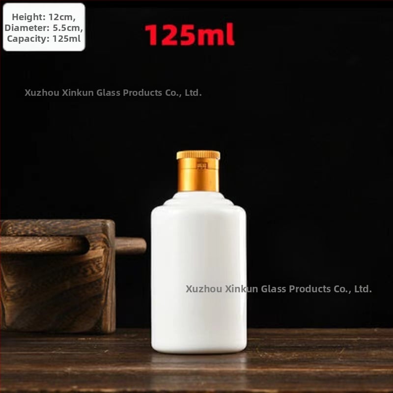Priehľadná malá fľaša na lieh, 50 ml–100 ml, sklenená, prázdna, kalabášová fľaša, guľatého tvaru
